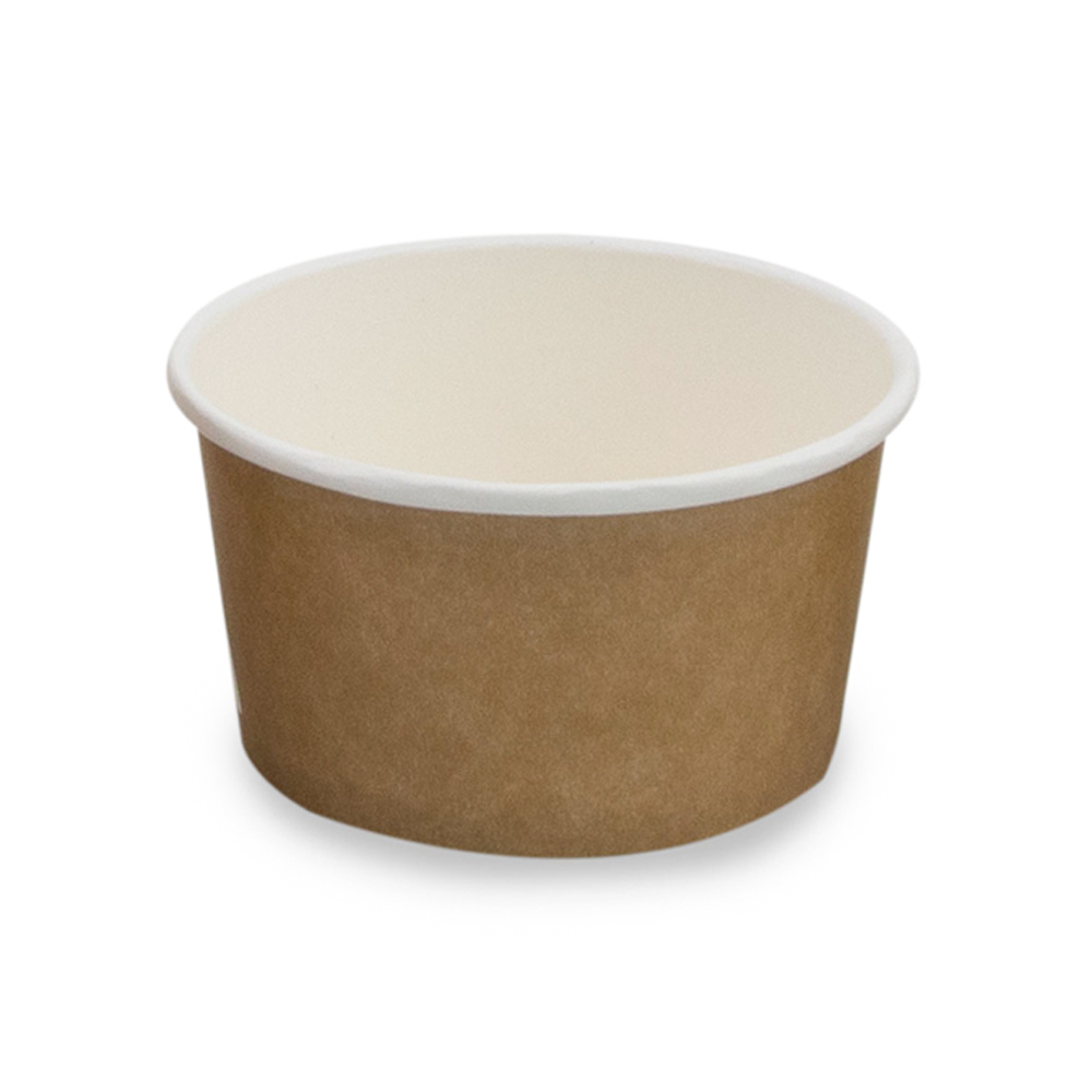 Pot à glace / dessert en carton kraft brun 350 ml 12 oz